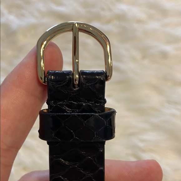 J.Crew Black Textured Belt with Gold Buckle size S BNWOT - Picture 8 of 8